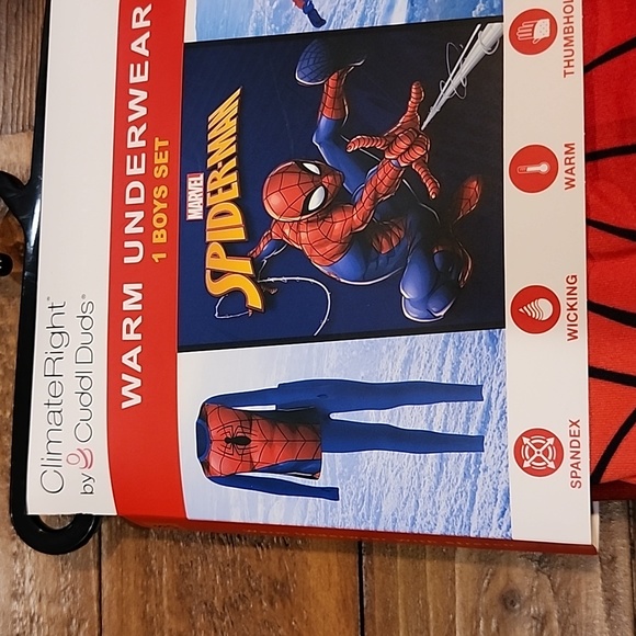 ClimateRight by Cuddl Duds Spiderman Boys Thermal Set Size Small 6/7 - Picture 2 of 11